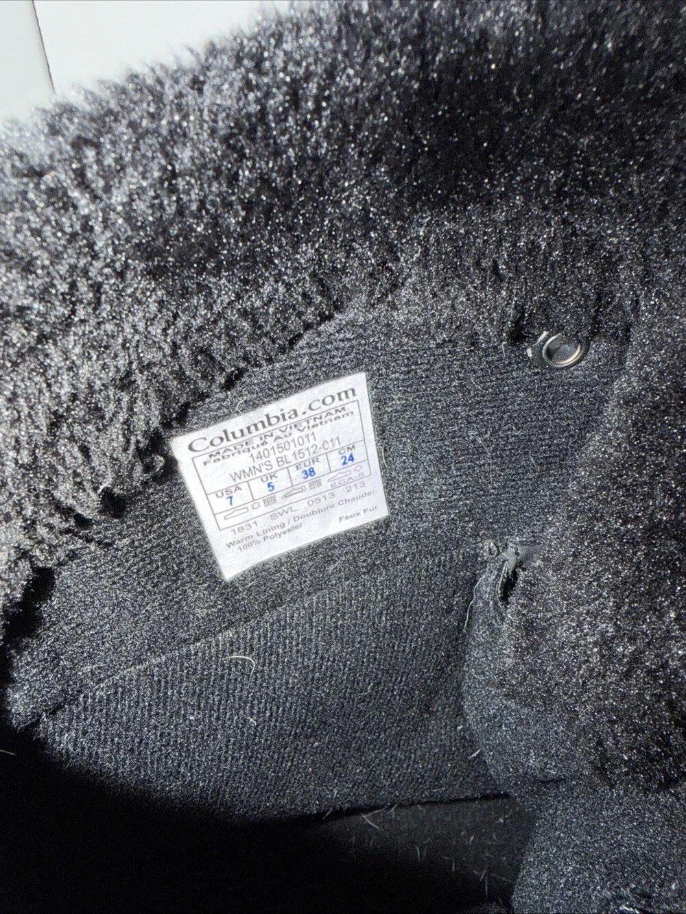 Columbia Boots Womens Ice Maiden Snow Winter Black Faux Fur Lace-Up Size 7 US